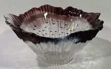 Vintage geriffelte Glas Schale