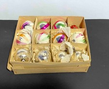 12 alte bunte Weihnachtskugeln mundgeblasen Lauscha