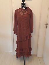Süßes Maxi Kleid * ZARA * Gr. M * Braun Schwarz * Punkte * Volants Rüschen *2tlg
