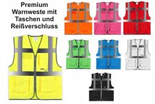Warnweste mit Reißverschluss & Taschen Sicherheitsweste Reißverschlusswarnweste