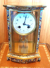 Antike Cloisonne 4 Glas Pendule HG - Perndel gangbar ca. 1890