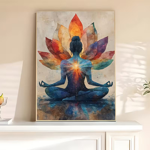 Leinwanddruck yoga meditation - leinwanddruck,