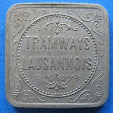alte WERTMARKE LAUSANNE Schweiz Straßenbahn Tramways Transport Token 10 Rappen