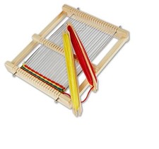 Webrahmen mit Wolle 22 x 19 x 3 cm Weben Rahmen Kettgarn für Kinder