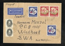 DDR Nr.292 (2) u.a. LUFTPOST-BRIEF TAUBENHEIM 3.9.1951 - AFRIKA ! (971686)