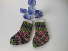 Puppensocken gestrickt handgestrickt NEU Fußl. ca. 6cm ungedehnt Puppenkleidung