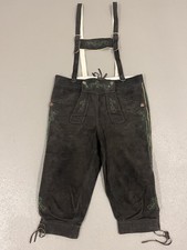 Lederhose Trachtenhose Kniebund Maß-Handarbeit Schwarz Velour Wildleder Top!