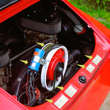 Für Porsche 911 2.4L Aufkleberset Motorraum Luftgekühlt Sticker Kit gebürstet 91