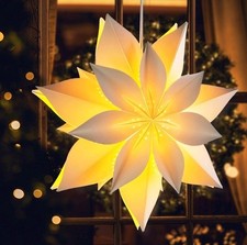 Eanloly Weihnachtsstern Beleuchtet, Papiersterne Weihnachten, 3D Stern Fenster