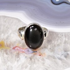 Regenbogenobsidan Ring, 925er Silber, Edelsteinring (22413), Obsidian