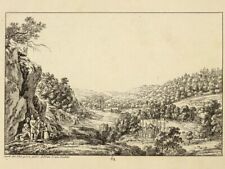  SEIFERSDORFER TAL MIT TEMPEL DER KIRCHE UND MÜHLE  Orig.Umrißradierung Richter 