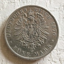 DEUTSCHES REICH 5 MARK 1876 E