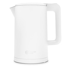 Balter Edelstahl Wasserkocher 1,7 L Doppelwandig, Kabellos, Teekocher, Weiß