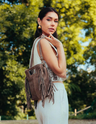Boho handtasche mit - mit, fransen