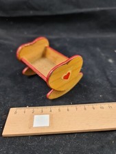 Wiege Bett Kinderbett Holz Puppenhaus alt Miniatur Puppenstube Möbel antik