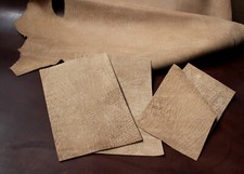 Vintage Leder braun geprägt | Used, Antik - Rindleder Dickleder | Täschnerleder