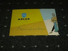 Prospekt Broschüre Werbung Adler Junior Luxus Eleganz auf zwei Rädern Faltblatt