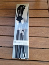 4teiliges BESTECK von Tupperware Chef Serie NEU In Schwarz.