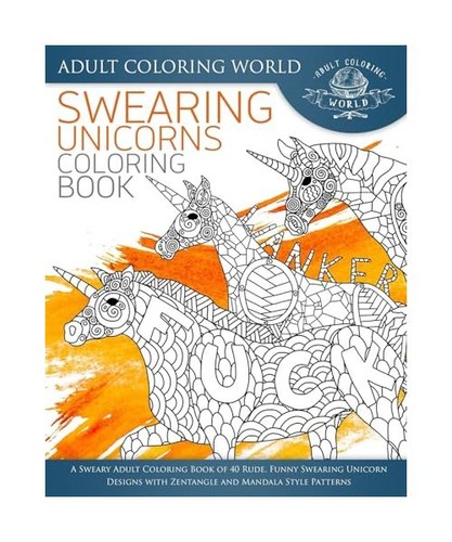 Swearing unicorn coloring - swearing,