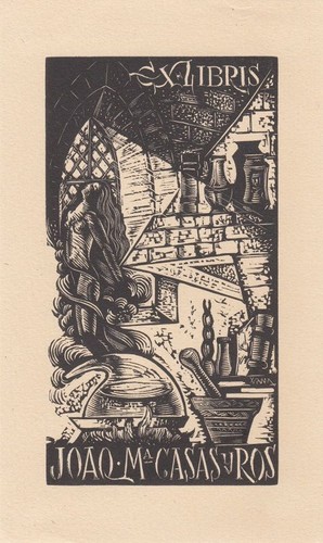 Exlibris bookplate holzstich - exlibris,