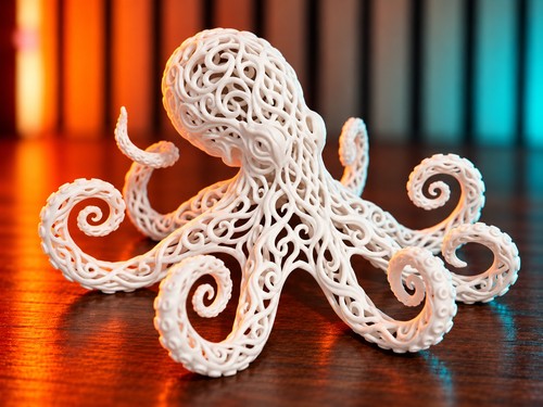 Deko skulptur weißer oktopus - deko,