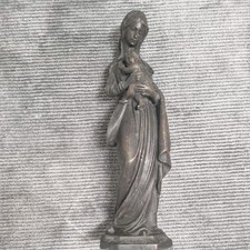 Bronze Statue Figur Madonna Muttergottes Maria mit Kind