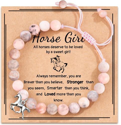 Pferde charm armband - pferde, rosa