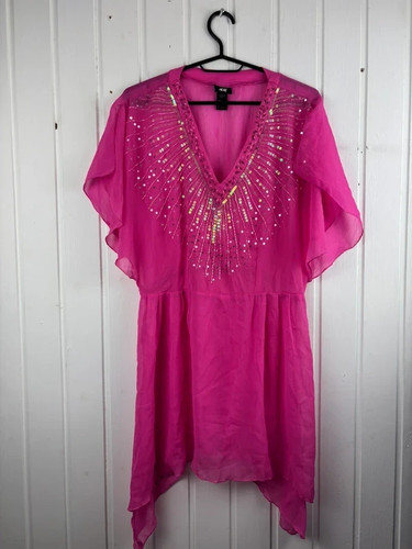Damen chiffonkleid pink - damen,