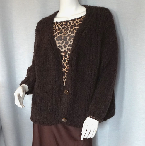 Boucle strickjacke grobstrick - boucle,