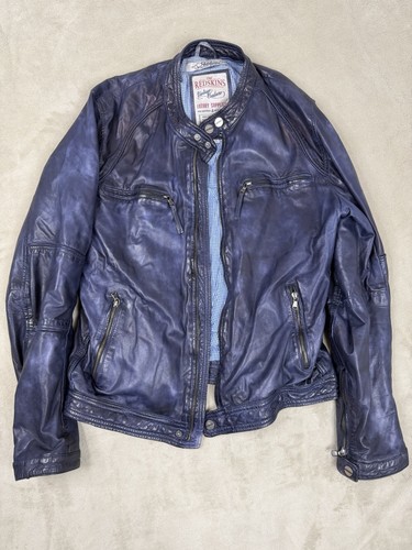 Redskins lederjacke blau - xl,