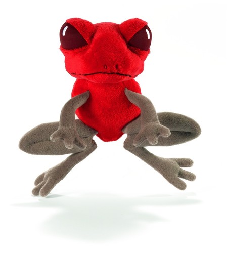 Plüsch frosch rot grau - plüsch,
