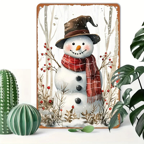 Vintage weihnachts schneemann - vintage, weihnachts-schneemann