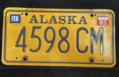 Vintage 1993 alaska license - alaska,