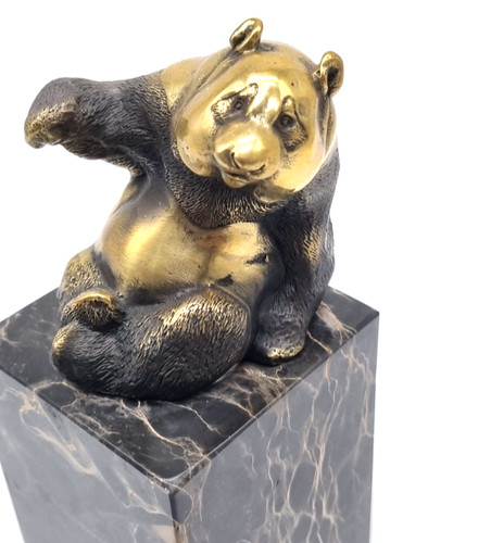 Panda bären bronze signiert - bären,