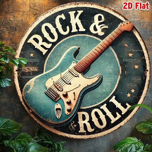 Blechschild rund rock roll - blechschild,