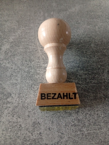 Holzstempel bezahlt - holzstempel, "bezahlt"