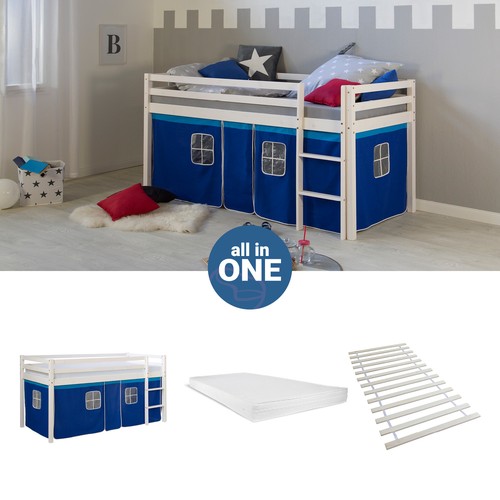 Hochbett 90x200 kinderbett - hochbett, mit