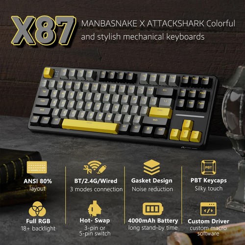 Attack shark x87 rgb wireless - attack,