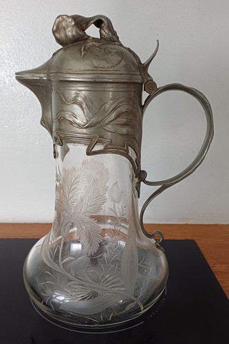 Jugendstil kristallkaraffe mit - kristallkaraffe,