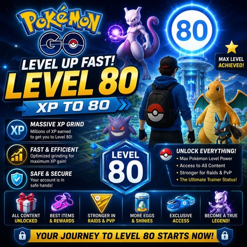 Pokémon 220m service - go, xp