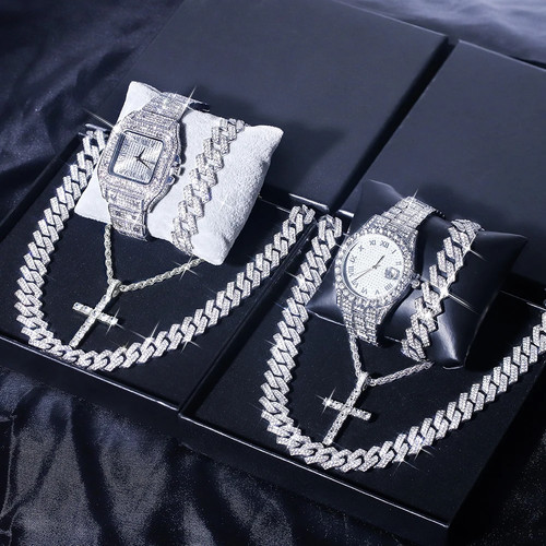 Hip hop herrenuhr - hip, schmuckset