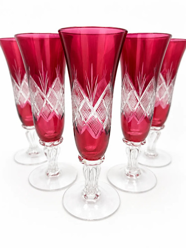 5er set vintage sektflöten - set,