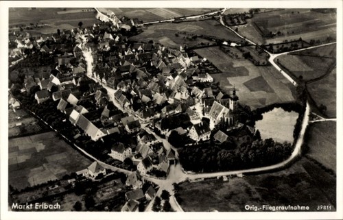 Markt erlbach in - ak,