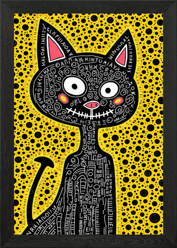 Abstrakte schwarze katze auf - schwarze,