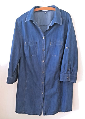 Lange jeansbluse mit - jeansbluse,