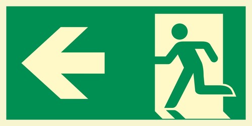 Links fluchtwegschild - links,