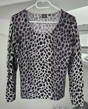 Adagio Cashmere/Merinowolle Leo Animal Print Pullover Gr.40