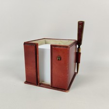 Etienne Aigner Notizblockhalter Kubus aus Leder mit Brieföffner – Vintage 80er