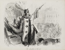 G. DORÉ (1832-1883), Karikatur einer öffentlichen Ansprache,  1854, Lith.