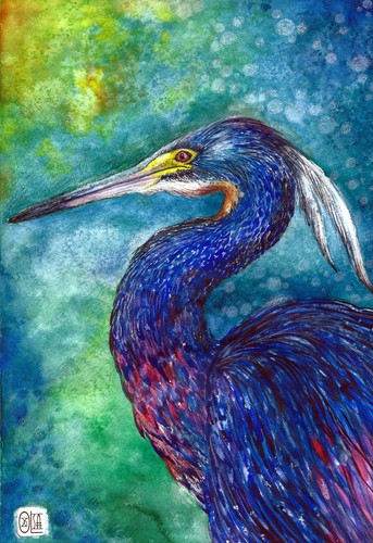 Aquarellmalerei reiher - aquarellmalerei, „reiher“